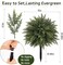 2 Pack Artificial Cedar Topiary Trees with Ground Spike 20.86" Faux Pine Shrubs Bushes UV Resistant Faux Evergreen Cedar Ball Tree for Front Door Porch Planters Indoor Outdoor Spring Summer Decor